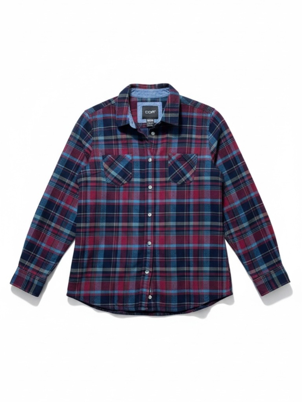 CQR Plaid Flannel Button-Down Shirt – Large